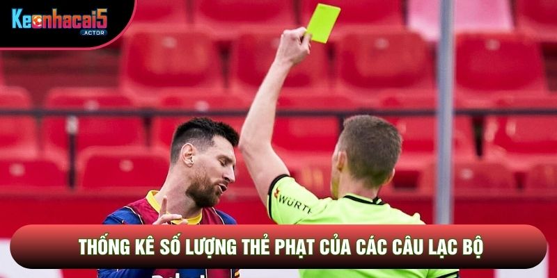 Thống kê số lượng thẻ phạt của các câu lạc bộ